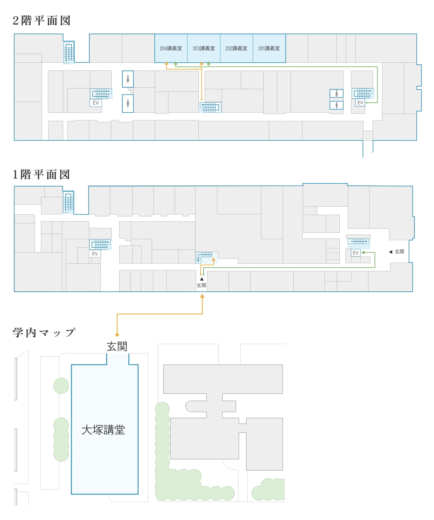 歯学部校舎マップ